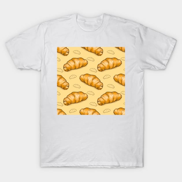 Croissant food T-Shirt by Phasuthorn Design